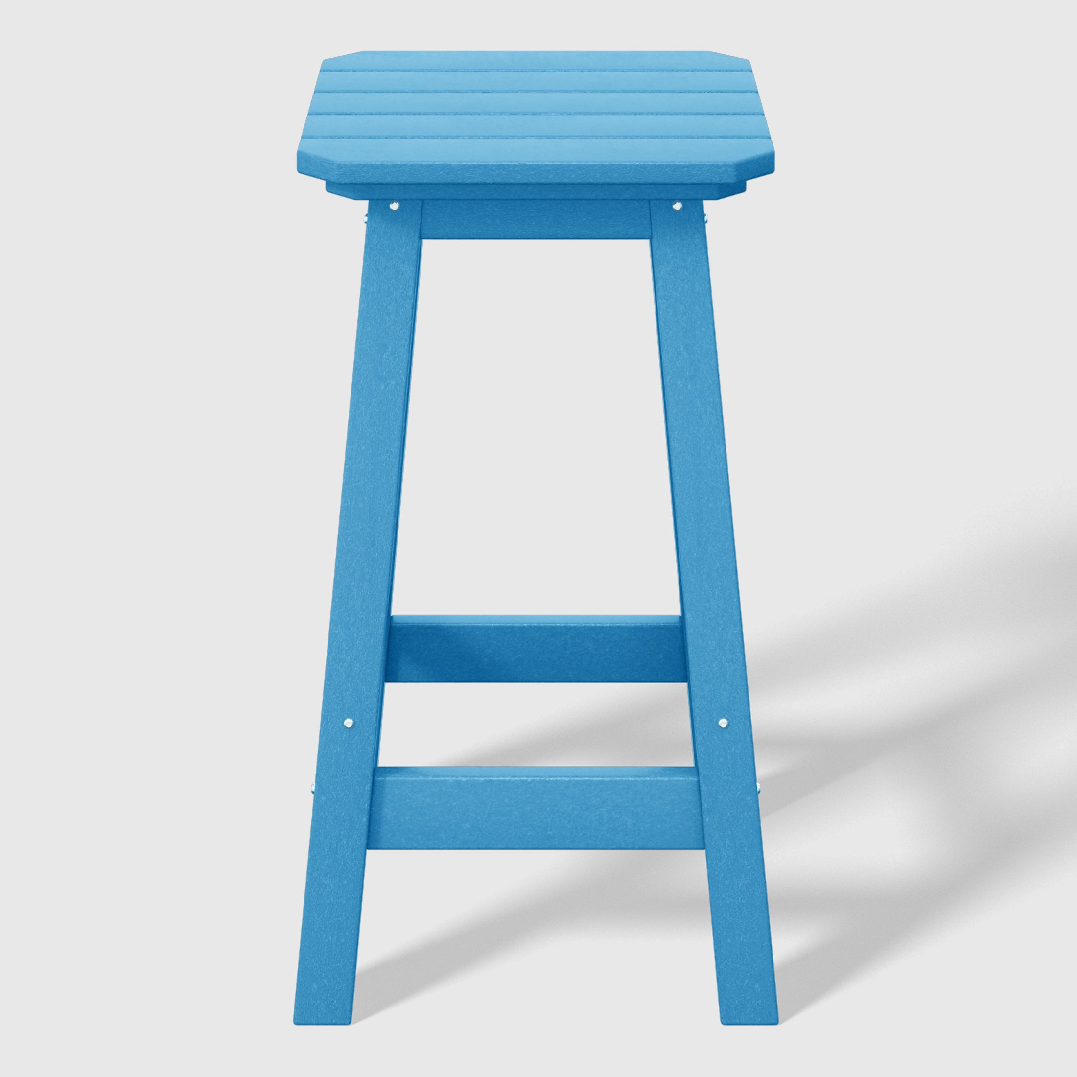 Malibu 24" HDPE Outdoor Patio Counter High Backless Square Bar Stools Set of 2