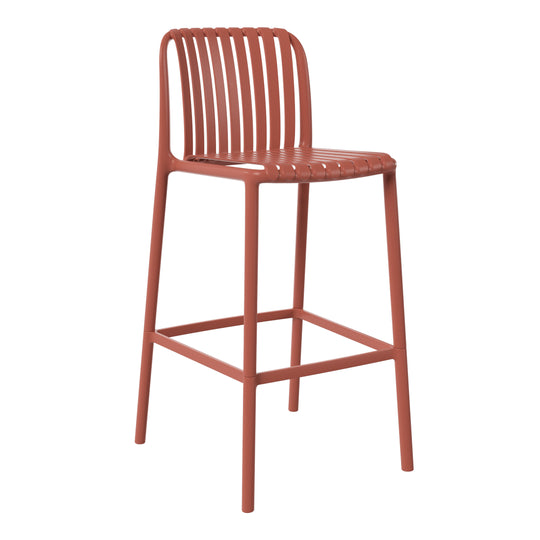Playa 29.5" Outdoor Modern Polypropylene Plastic Patio Bar Height Stools (Set of 2)