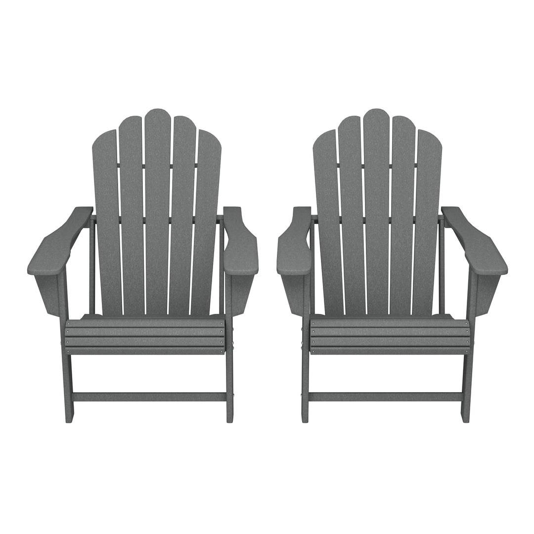 Highland Outdoor Patio HDPE Adirondack Chairs With Cup Holders (Set of 2)