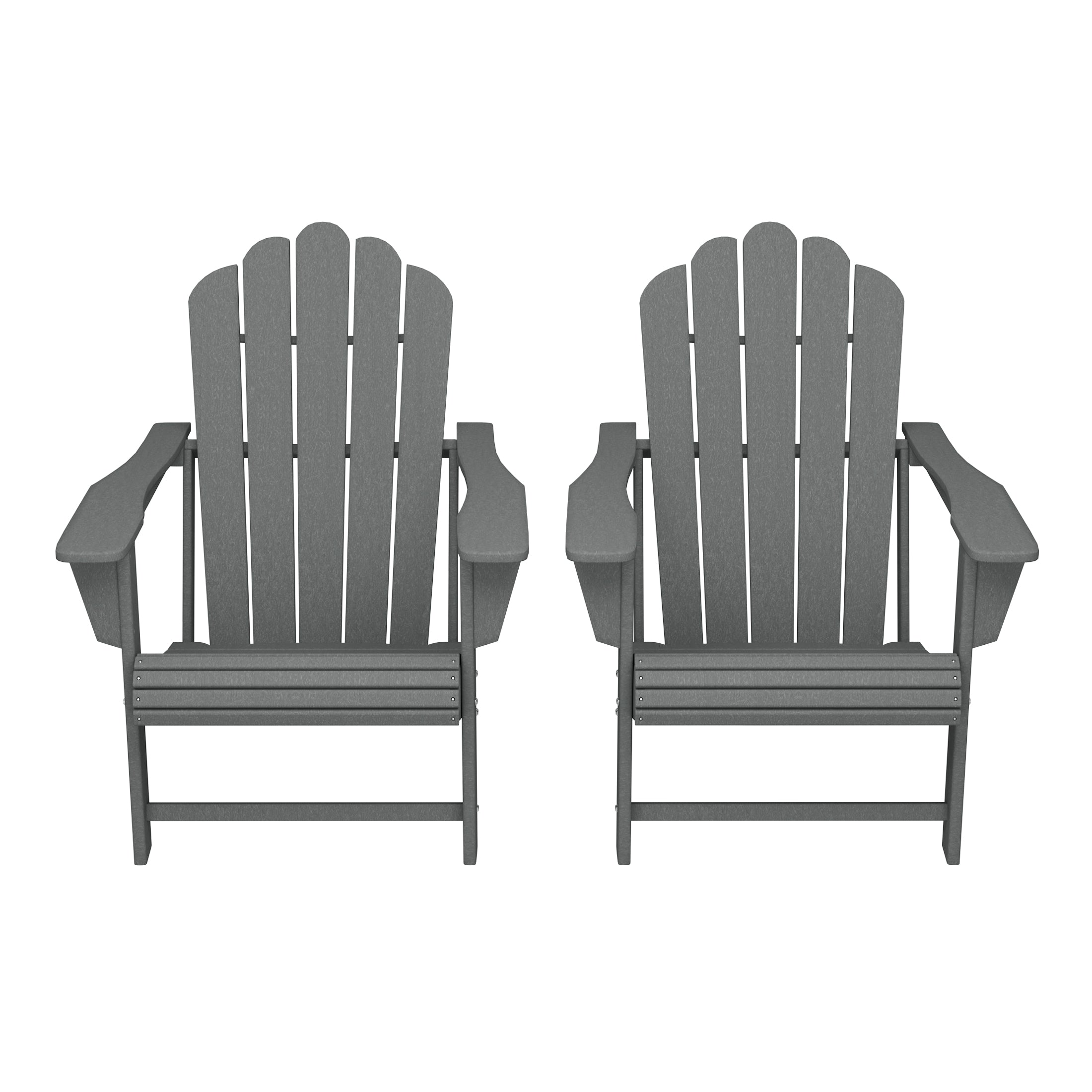 Highland Outdoor Patio HDPE Adirondack Chairs With Cup Holders (Set of 2)