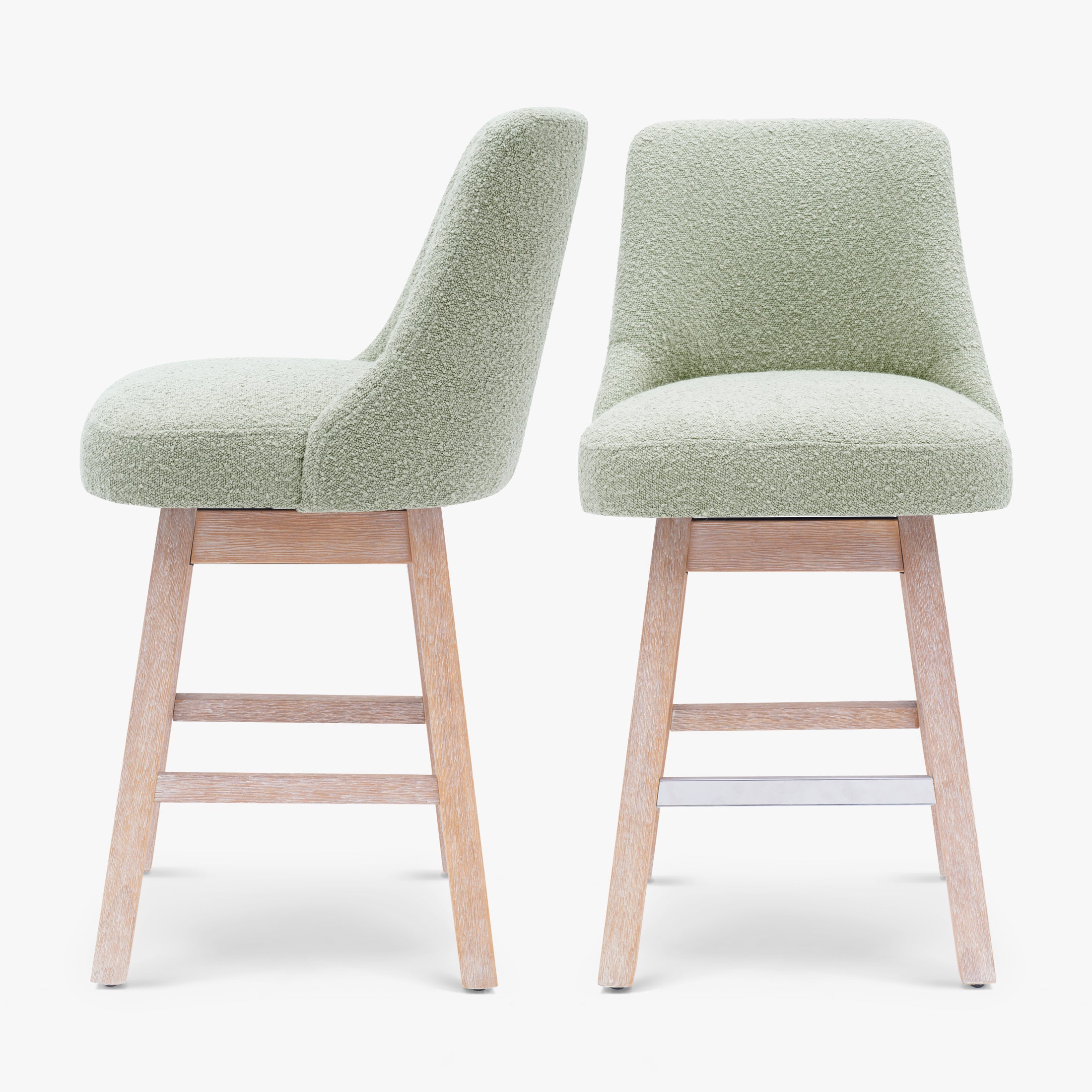 Genevieve 26" Upholstered Swivel Counter Height Bar Stools (Set of 2)