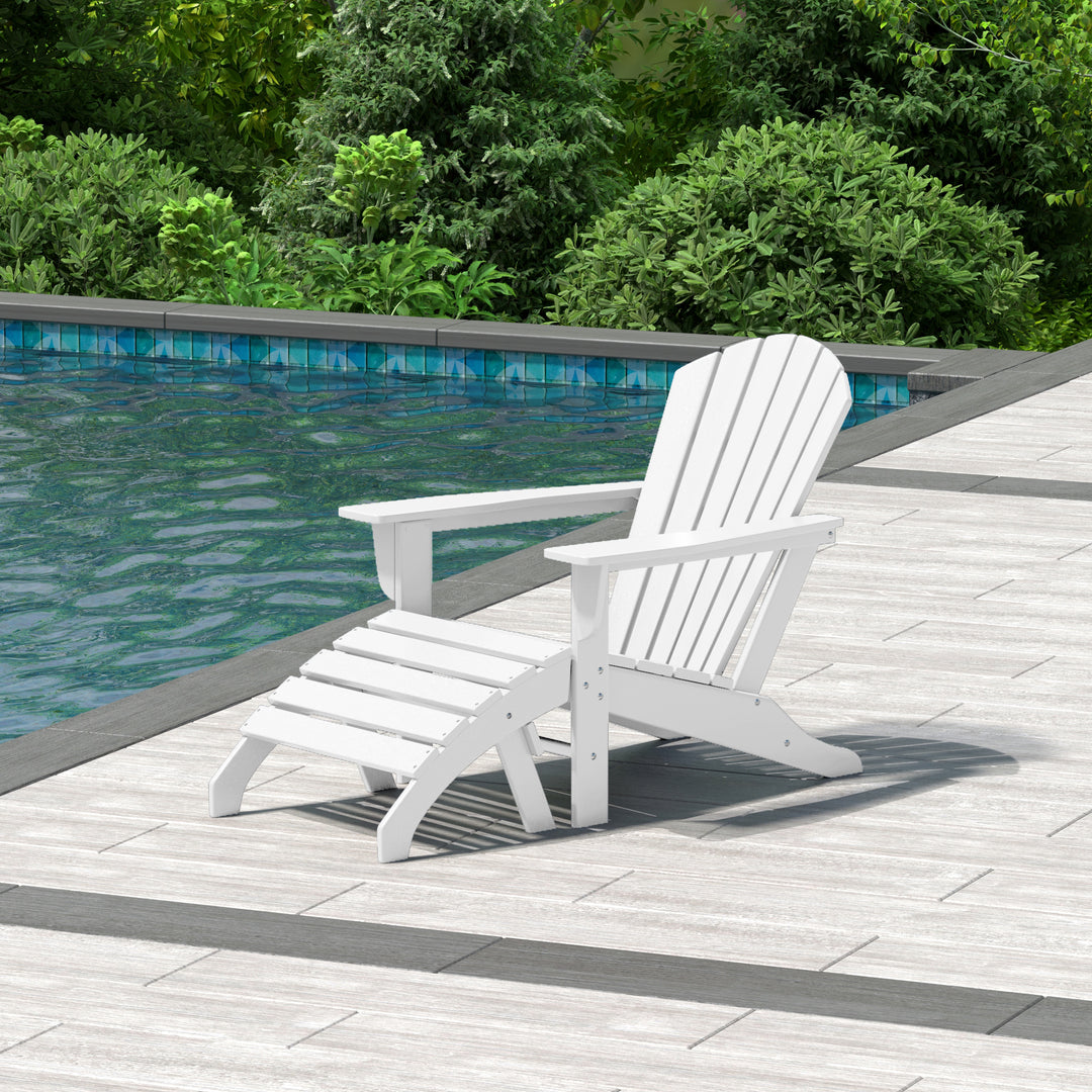 Dylan Outdoor Adirondack Chair With Ottoman 2-Piece Set