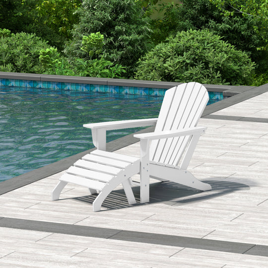 Dylan Outdoor Adirondack Chair With Ottoman 2-Piece Set