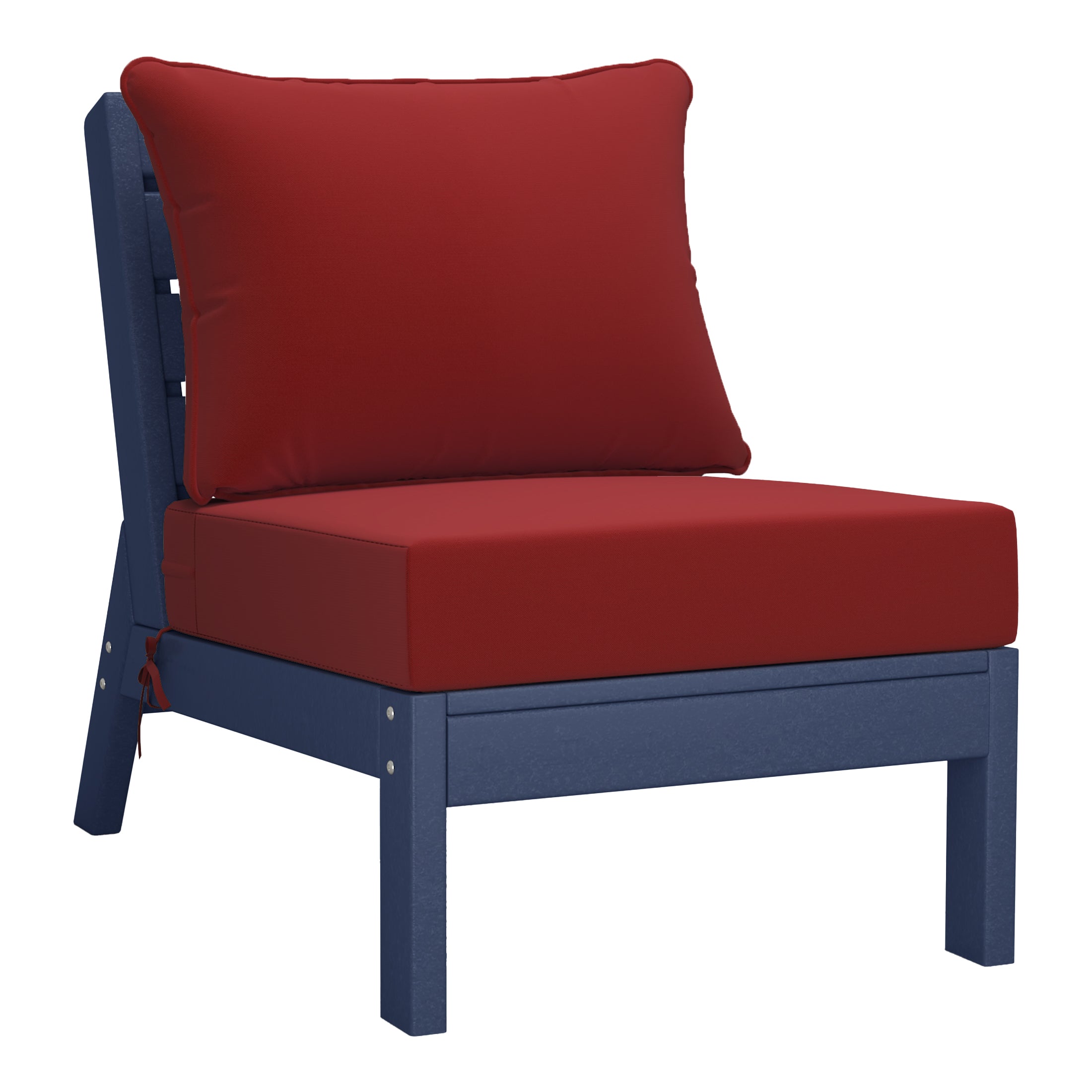 Avalon Outdoor 6-Piece Modular Sectional Patio Furniture Sofa Set in Navy Blue Frame