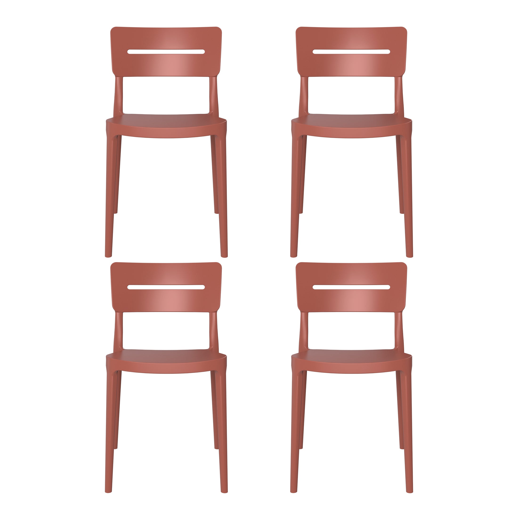Playa Outdoor Modern Stackable Plastic Patio Dining Chairs (Set of 4)