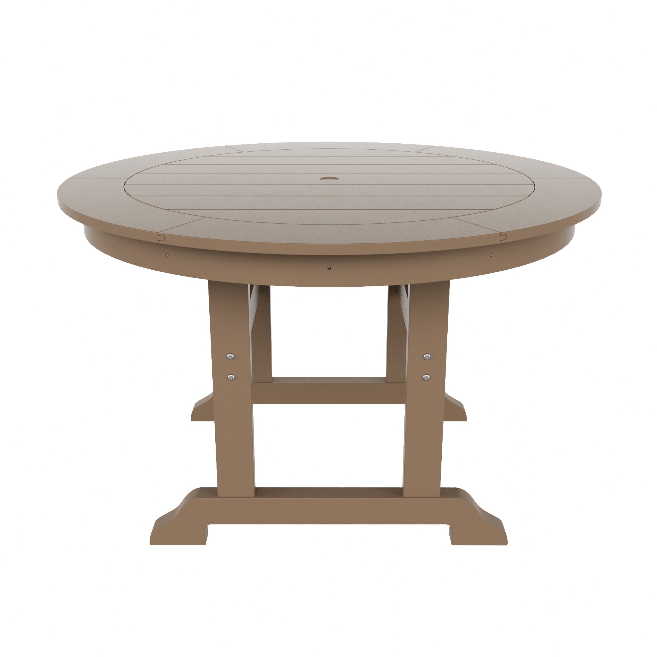 Malibu 5 Piece Outdoor Patio Dining Round Table and Curved Back Armchair Set