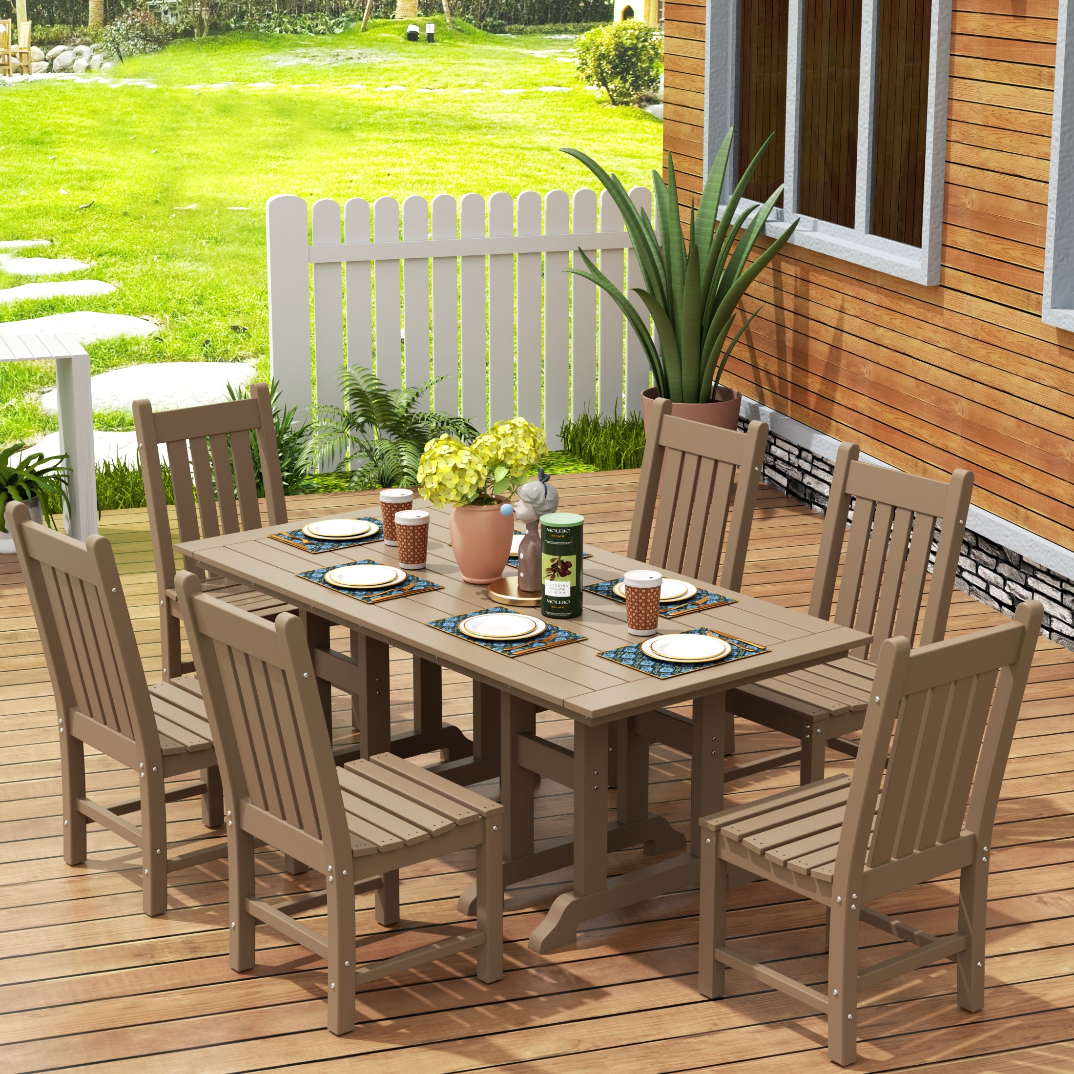 Malibu 7 Piece Outdoor Patio Dining Set Outdoor Table and Chair Set