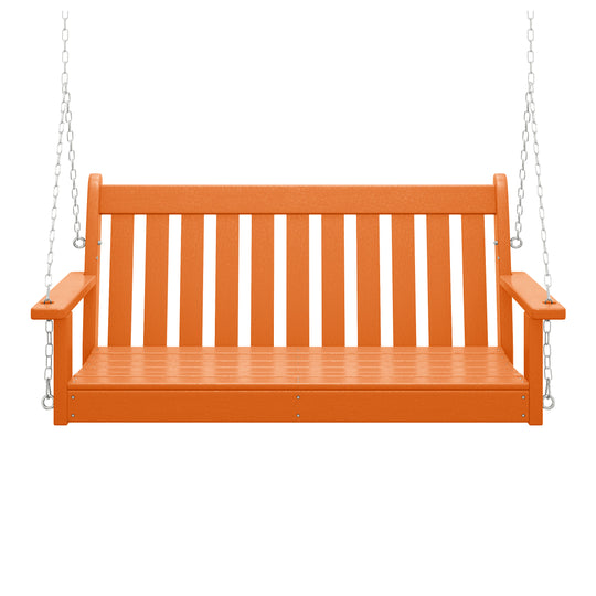 Malibu Outdoor Patio HDPE Hanging Front Porch Swing Bench