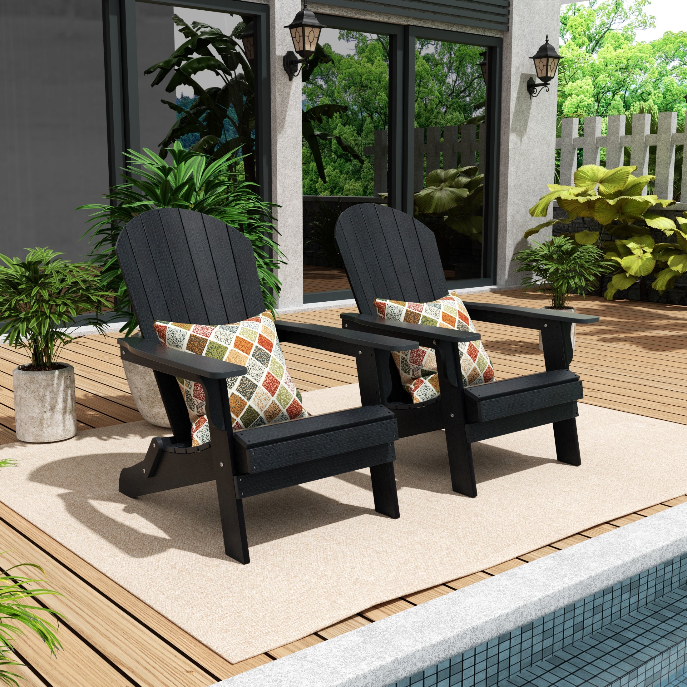 Tuscany Outdoor Folding Adirondack Seashell Chair (Set of 2)