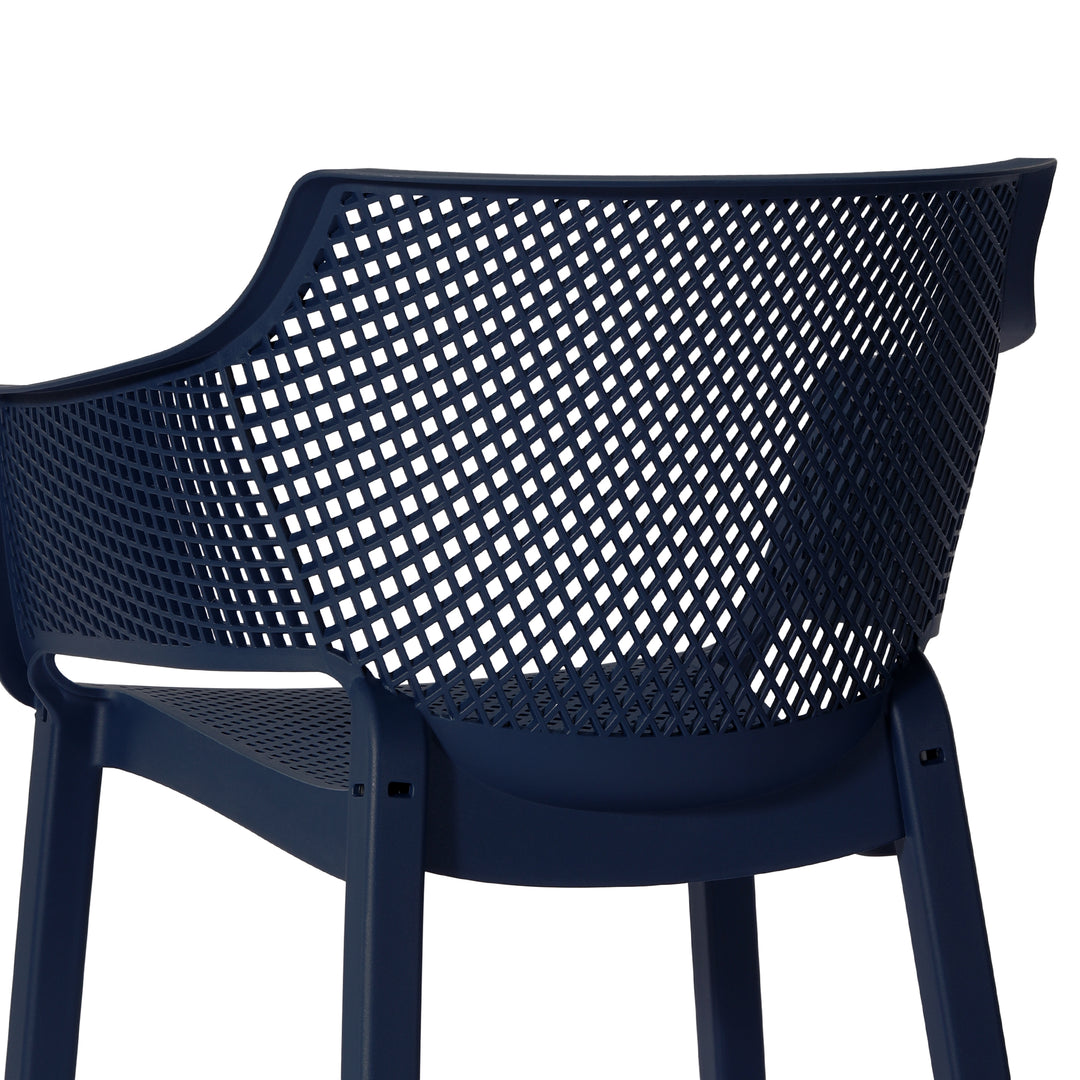 Playa Outdoor Modern Stackable Plastic Resin Patio Dining Armchair (Set of 4)