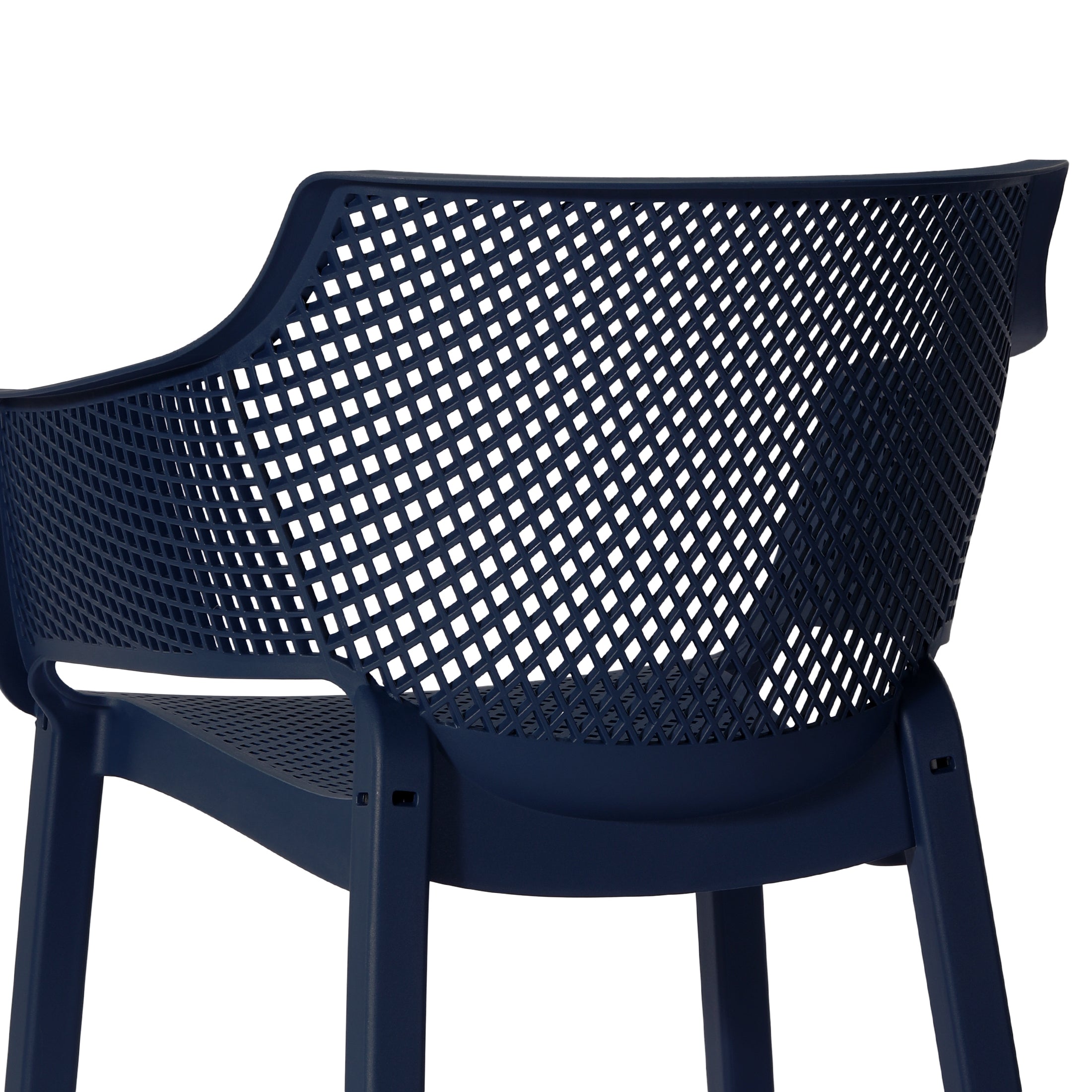 Playa Outdoor Modern Stackable Plastic Resin Patio Dining Armchair (Set of 4)