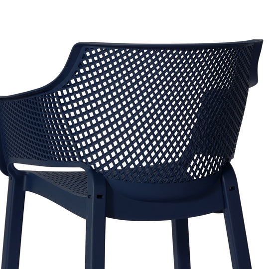 Playa Outdoor Modern Stackable Plastic Resin Patio Dining Armchair (Set of 4)