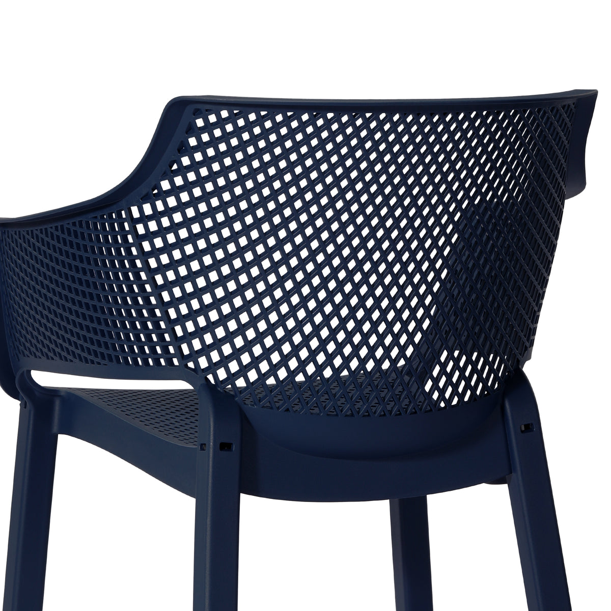Playa Outdoor Modern Stackable Plastic Resin Patio Dining Armchair (Set of 4)
