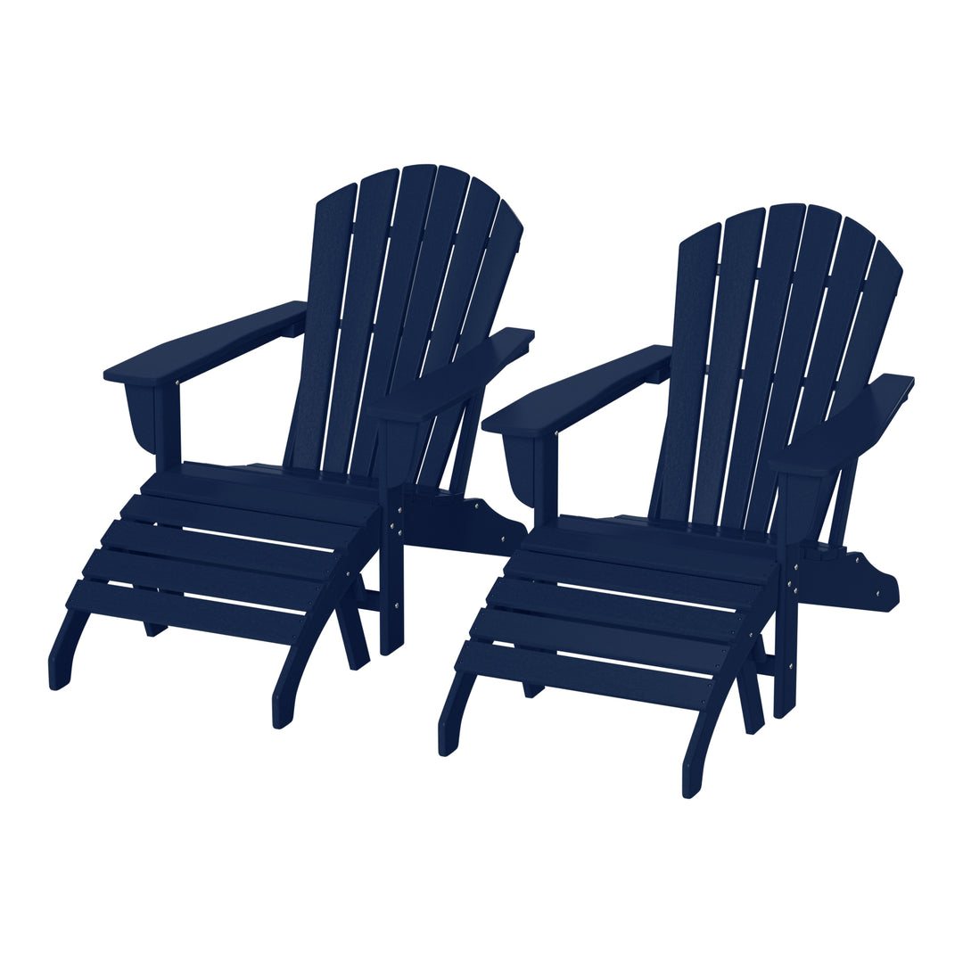 Dylan Outdoor Adirondack Chair With Ottoman 4-Piece Set