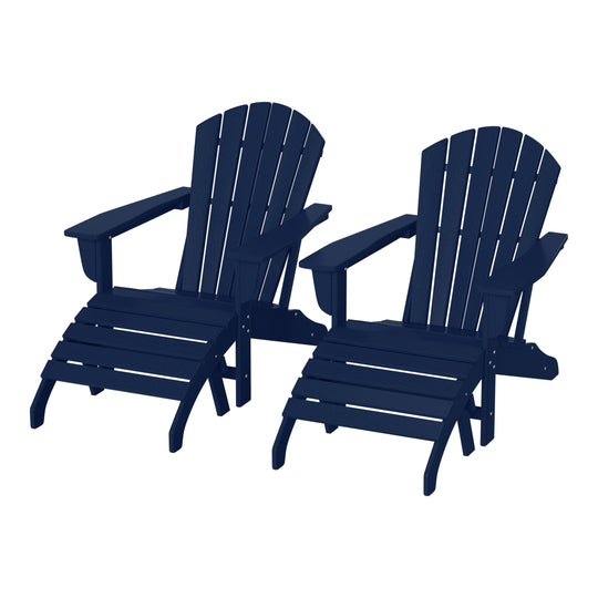 Dylan Outdoor Adirondack Chair With Ottoman 4-Piece Set