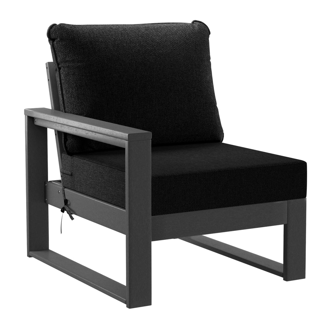 Montara 8-Piece Modern HDPE Outdoor Patio Furniture Conversation Set with Coffee Table and Ottomans