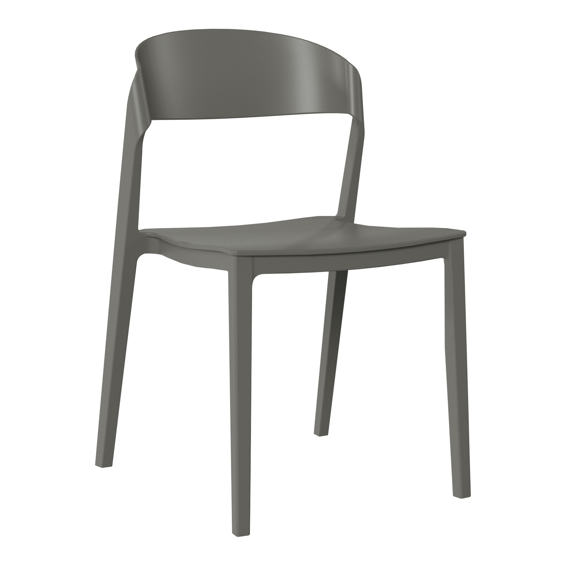 Playa Outdoor Modern Stackable Plastic Patio Bistro Dining Side Chairs (Set of 2)
