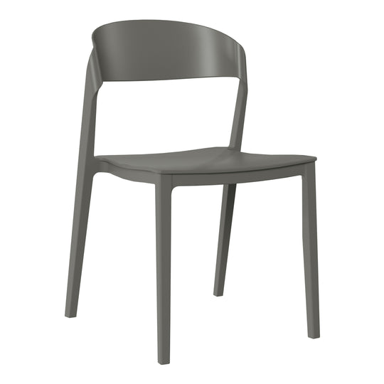 Playa Outdoor Modern Stackable Plastic Patio Bistro Dining Side Chairs (Set of 2)