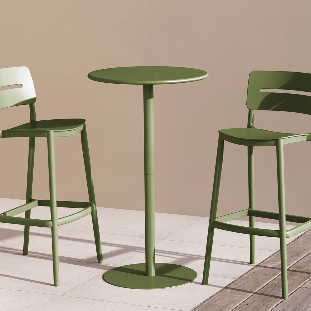 Playa 41.25" Adjustable Metal Round Bar Height Table