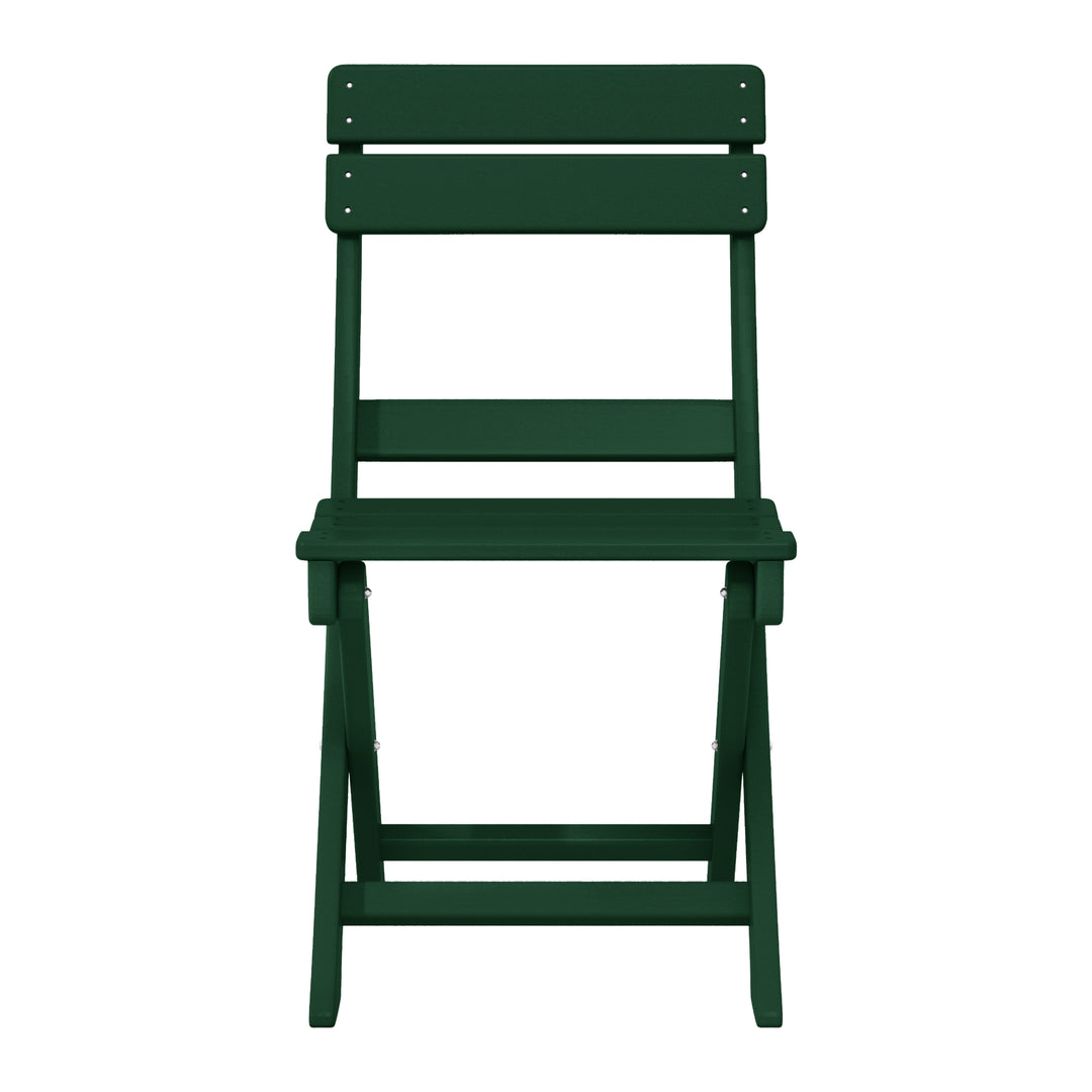 Malibu 3-Piece Outdoor HDPE Folding Patio Bistro Table and Chairs