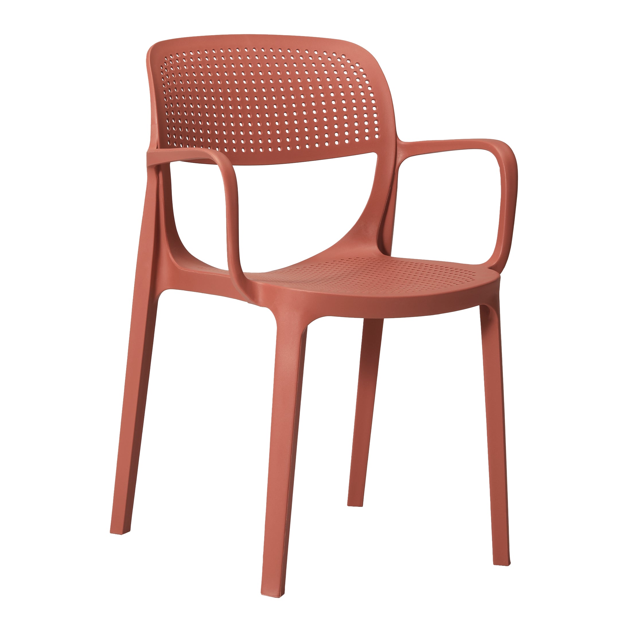 Playa 3-Piece Round Metal Bistro Dining Table Set And Stackable Resin Patio Dining Arm Chairs