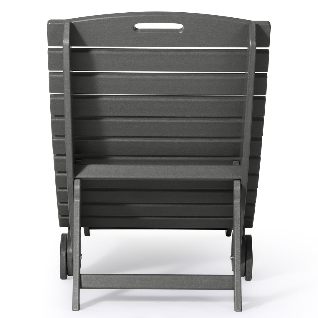 Outdoor HDPE In-Pool Patio Chaise Lounge Chair With Wheels
