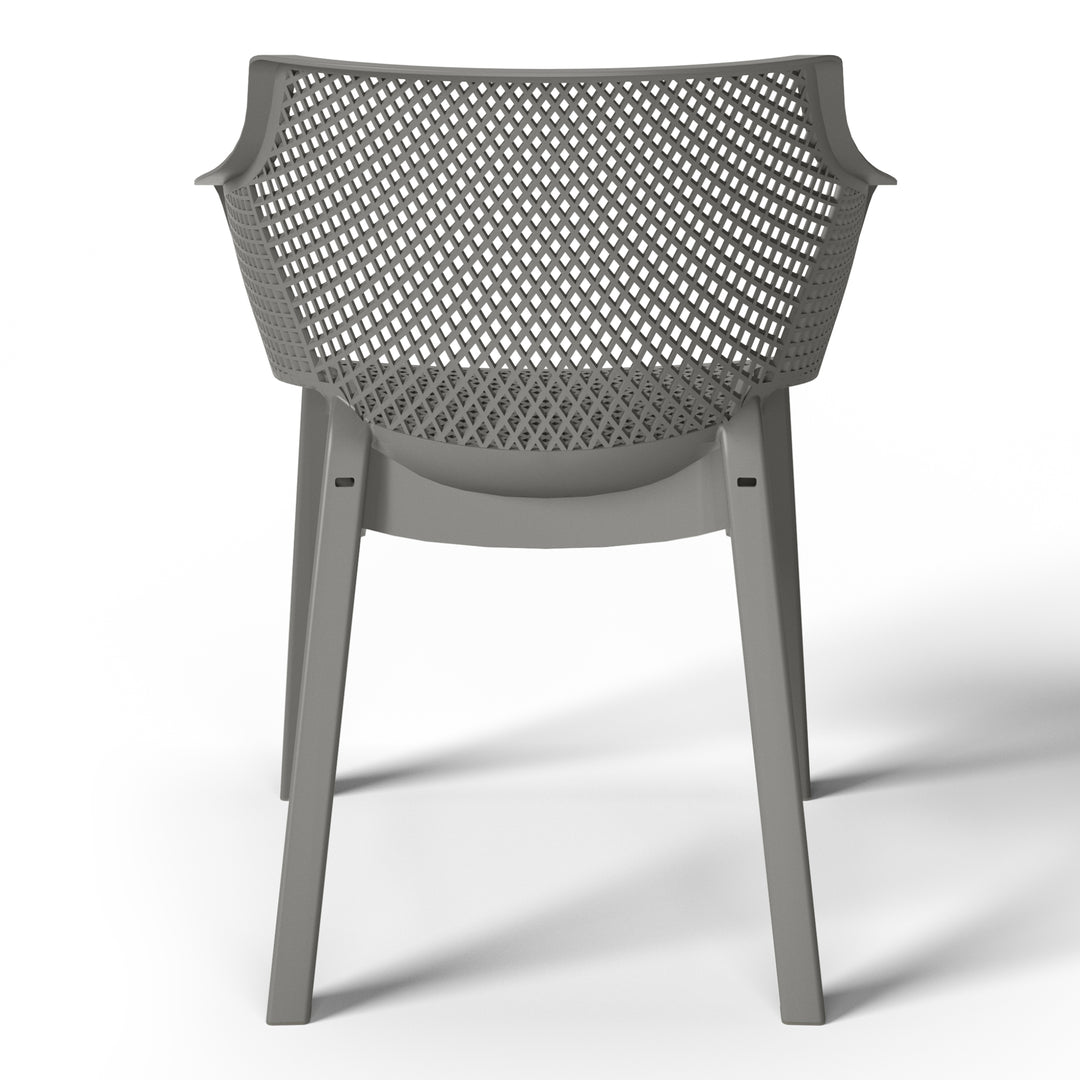 Playa Outdoor Modern Stackable Plastic Resin Patio Dining Armchair (Set of 4)