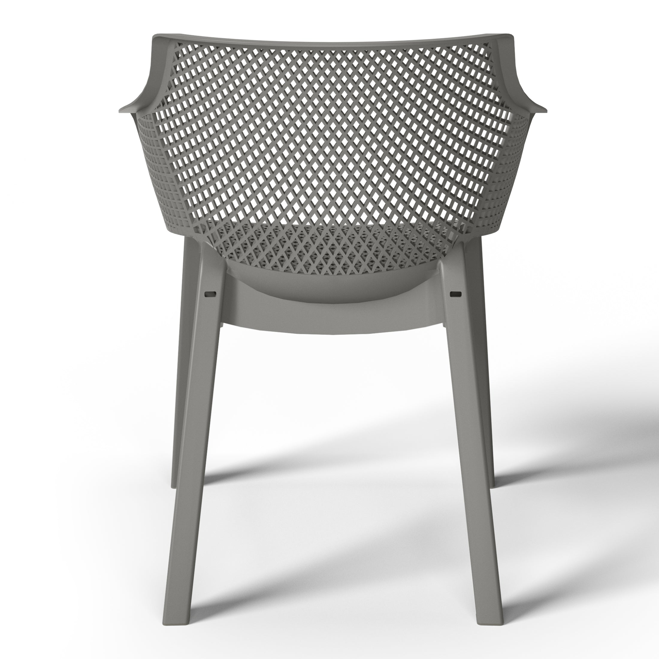 Playa Outdoor Modern Stackable Plastic Resin Patio Dining Armchair (Set of 4)