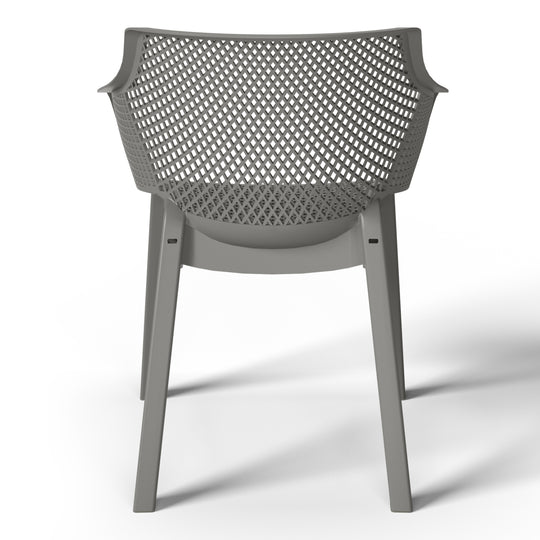 Playa Outdoor Modern Stackable Plastic Resin Patio Dining Armchair (Set of 4)