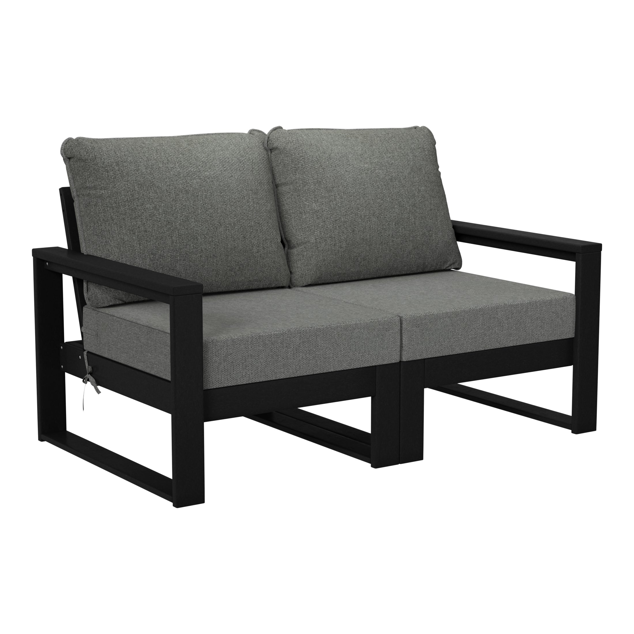 Montara Outdoor HDPE All-Weather Modern Patio Loveseat with Waterproof Cushions