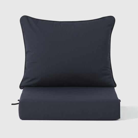 Avalon Outdoor Modern HDPE Patio Club Chairs with Deep Seat Cushions (Set of 2)