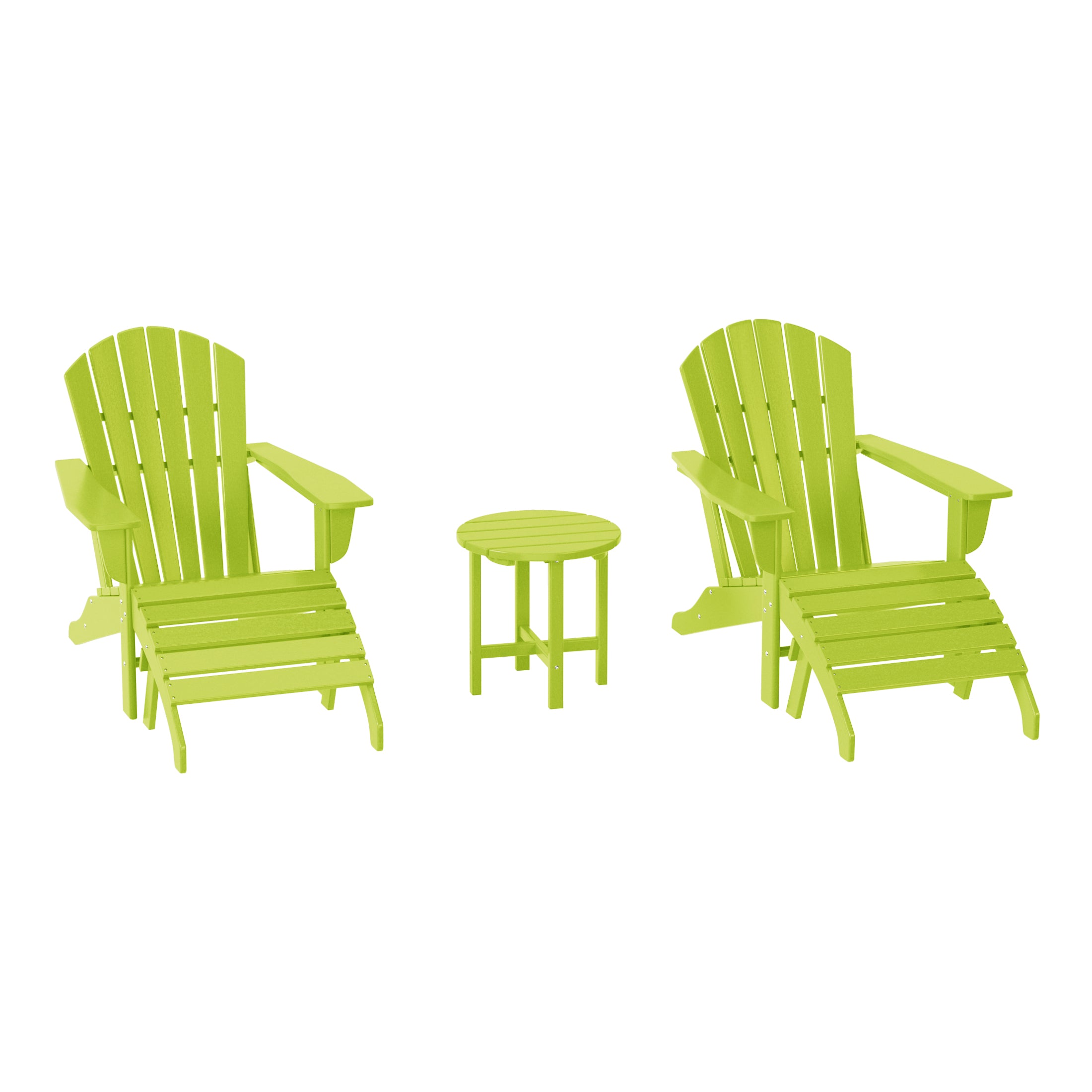 Dylan Outdoor Adirondack Chair With Ottoman And Side Table 5-Piece Set