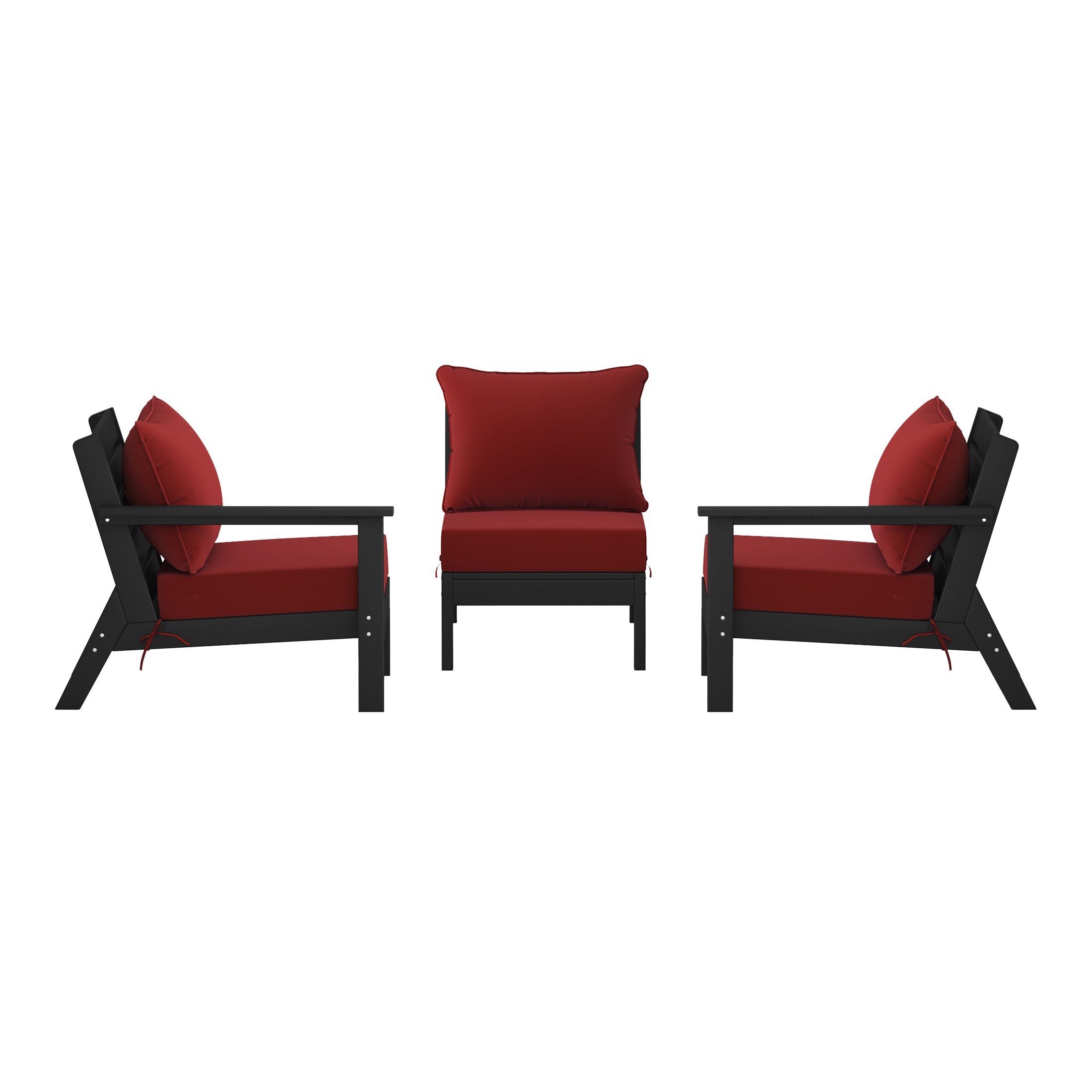 Avalon Outdoor Patio HDPE Sectional Sofa with Patio Cushions