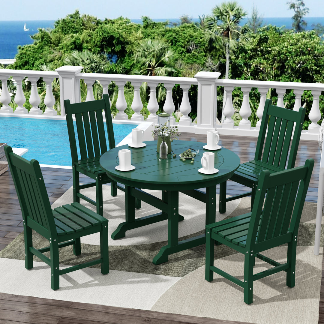 Malibu 5 Piece Outdoor Patio Dining Set Outdoor Round Table and Chair Set