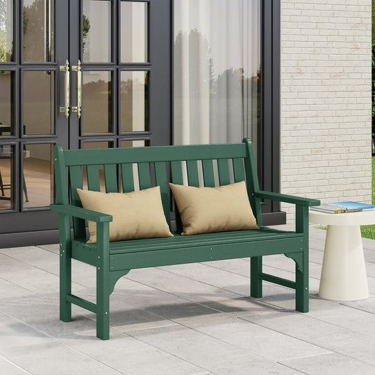 Malibu Outdoor 2-Person All-Weather HDPE Front Porch Garden Bench