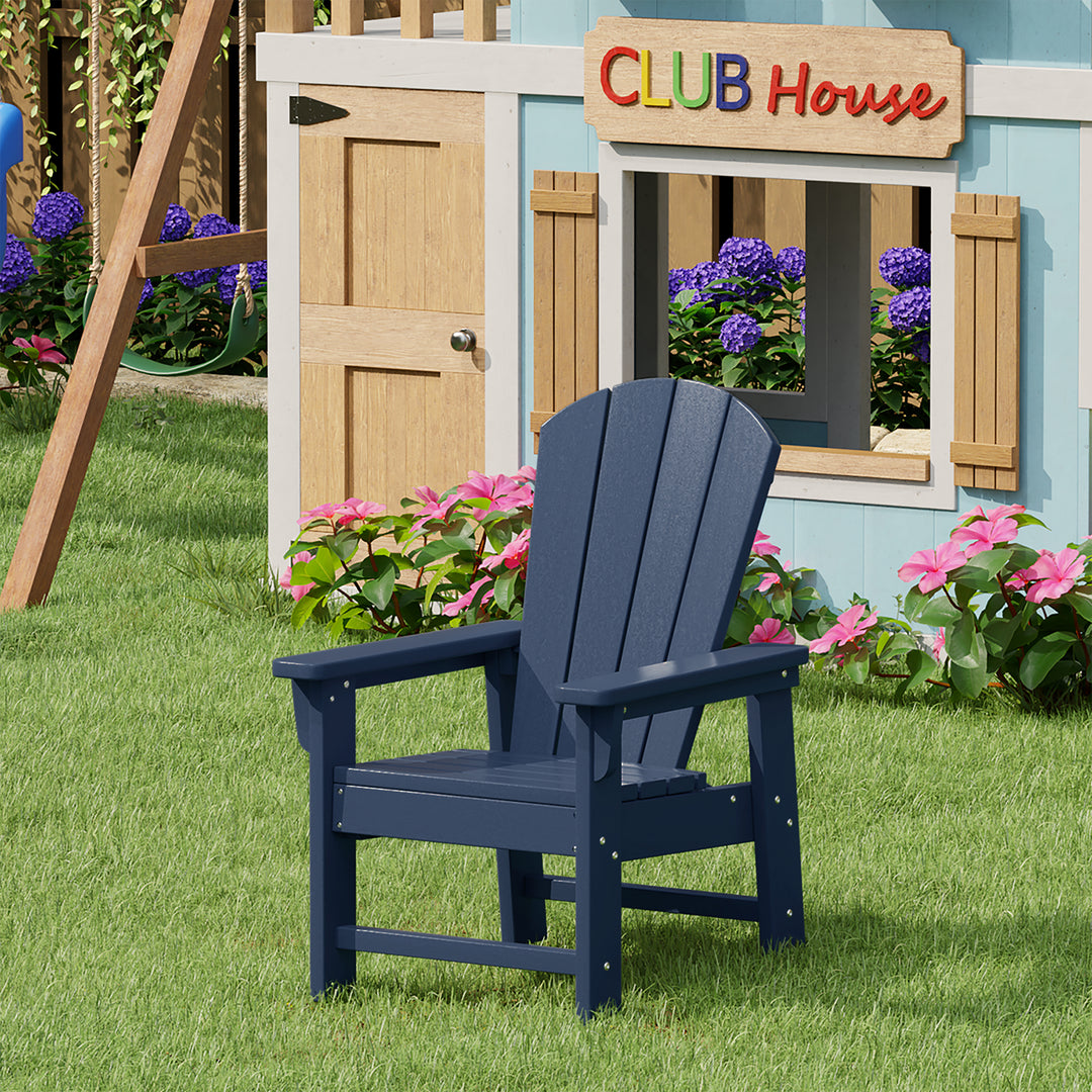 Malibu Kids Outdoor HDPE Adirondack Plastic Patio Chair