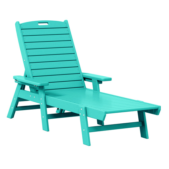 Malibu Poly Reclining Chaise Lounge Set With Table
