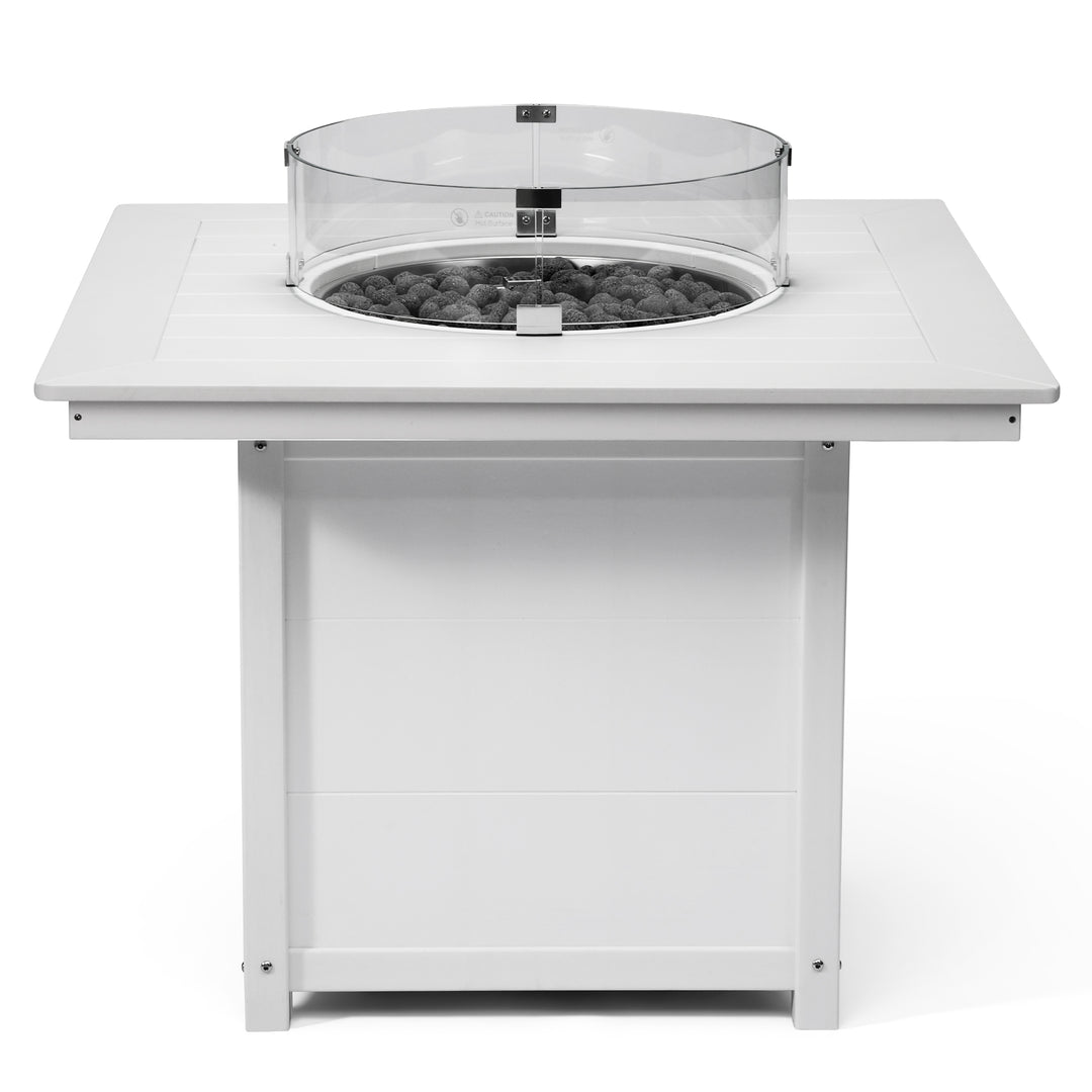 Helios Modern Outdoor Patio Propane 42" Square Fire Pit Table