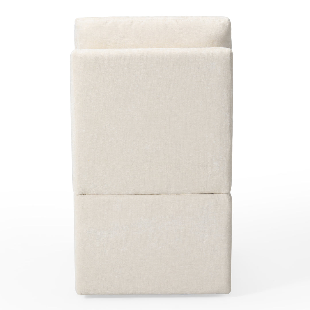 Soho Modern Upholstered Chenille Armless Dining Chairs With Casters