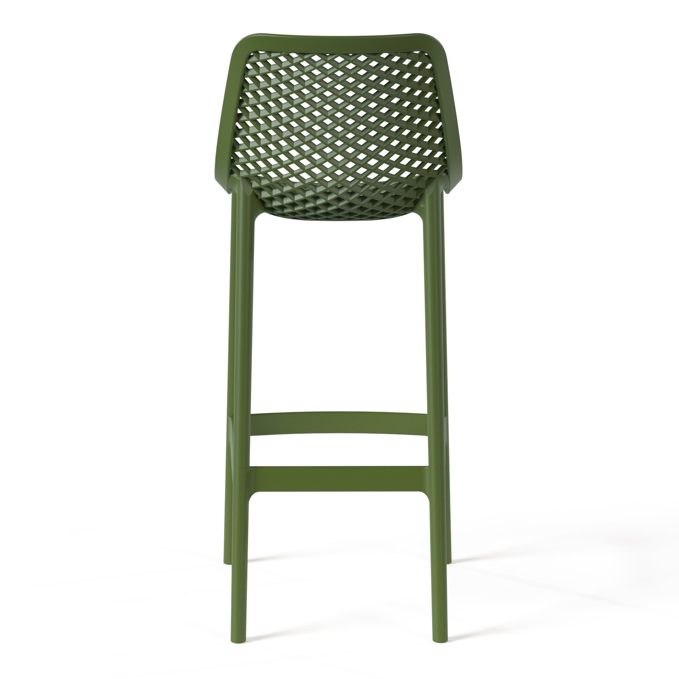 Playa 41.75" Outdoor Modern Polypropylene Plastic Patio Bar Height Stools (Set of 2)