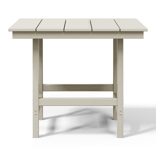 Ashore Outdoor HDPE 36" Square Patio Dining Table with Umbrella Hole