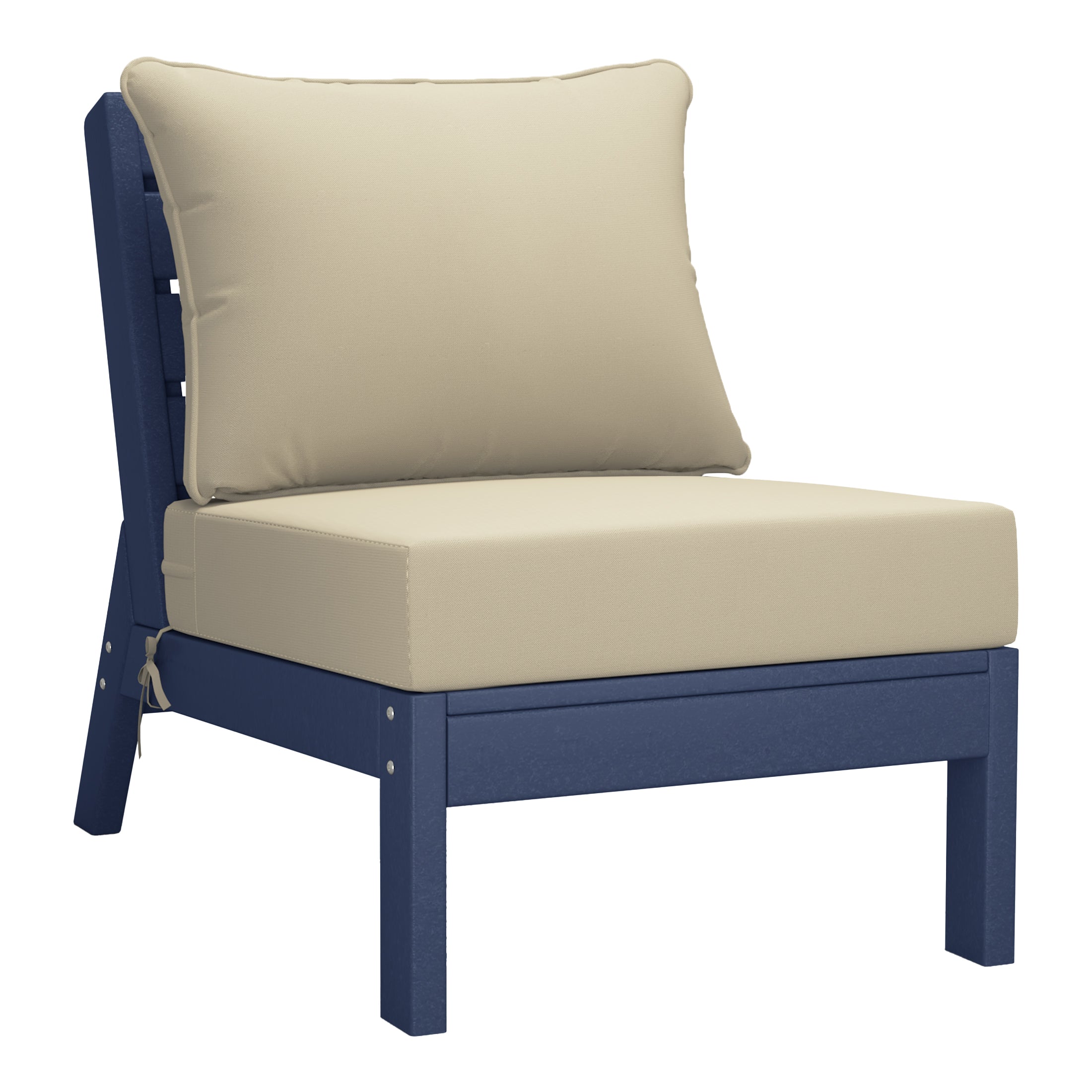 Avalon Outdoor 6-Piece Modular Sectional Patio Furniture Sofa Set in Navy Blue Frame