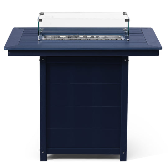 Helios 46" Modern Outdoor Patio Gas Propane Rectangle Fire Pit Table