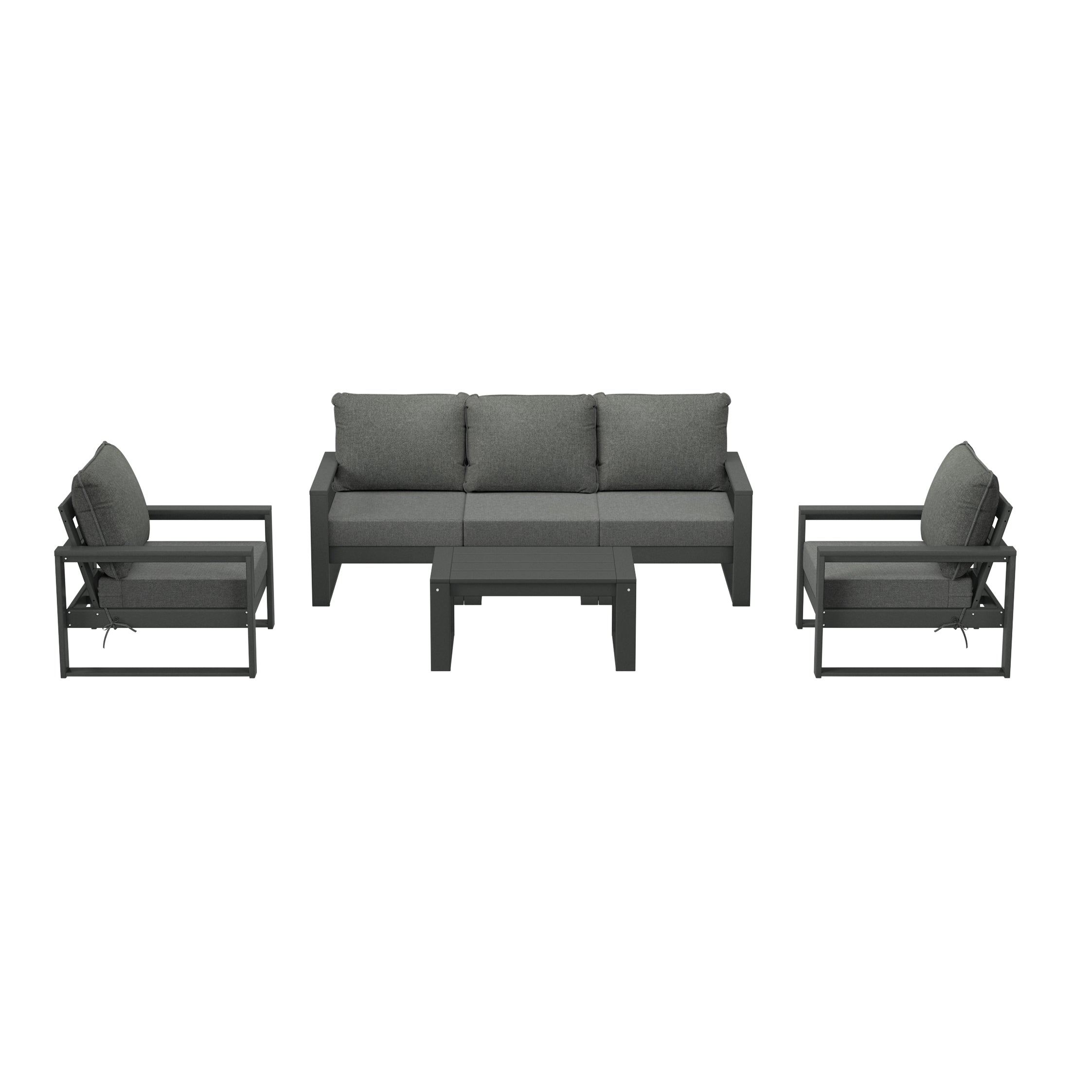 Montara 6-Piece Modern HDPE Outdoor Patio Furniture Sofa Conversation Set with Coffee Table