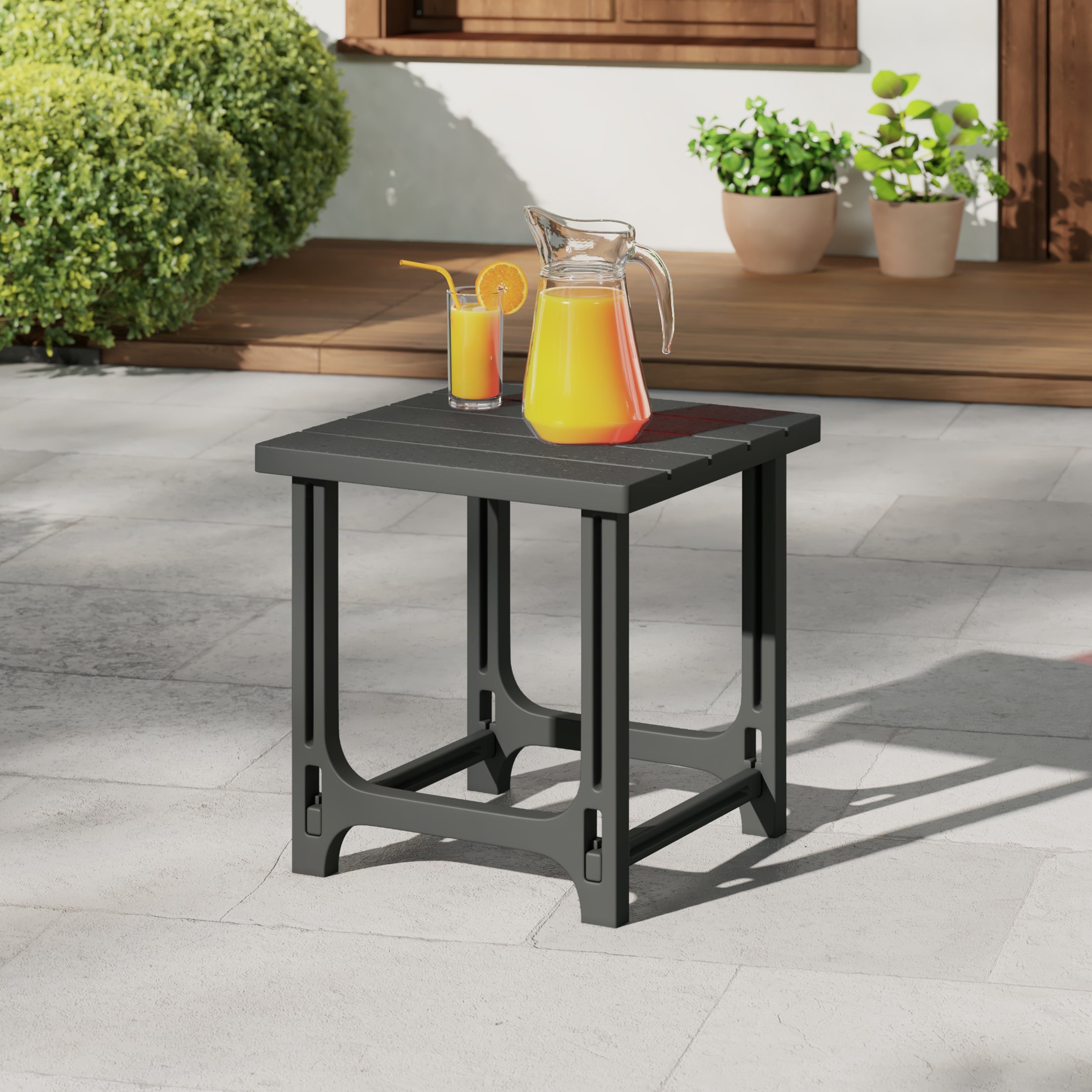 Azura Outdoor 18" HDPE Square Adirondack Patio Side Table
