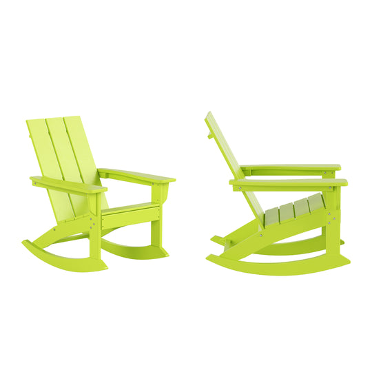 Ashore Outdoor Patio Modern Adirondack Rocking Chair (Set of 2)