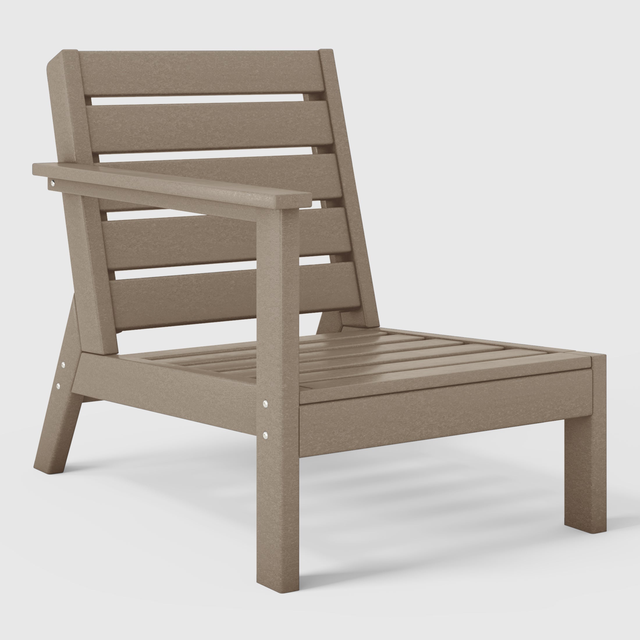 Avalon Outdoor Patio HDPE Left Arm Sectional Corner Club Chair with Patio Cushions