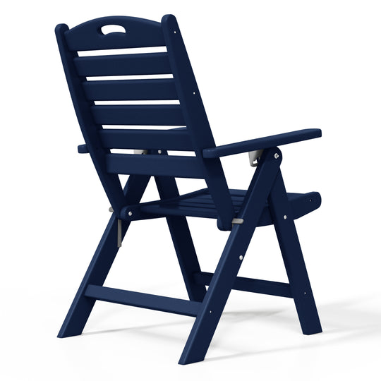 Malibu HDPE Adjustable Highback Folding Patio Dining Chair
