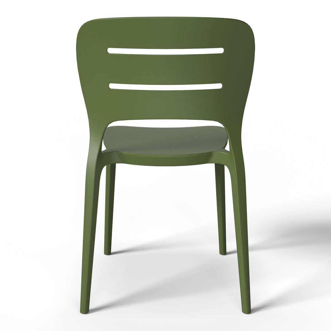 Playa Outdoor Modern Stackable Plastic Patio Dining Side Chairs (Set of 2)