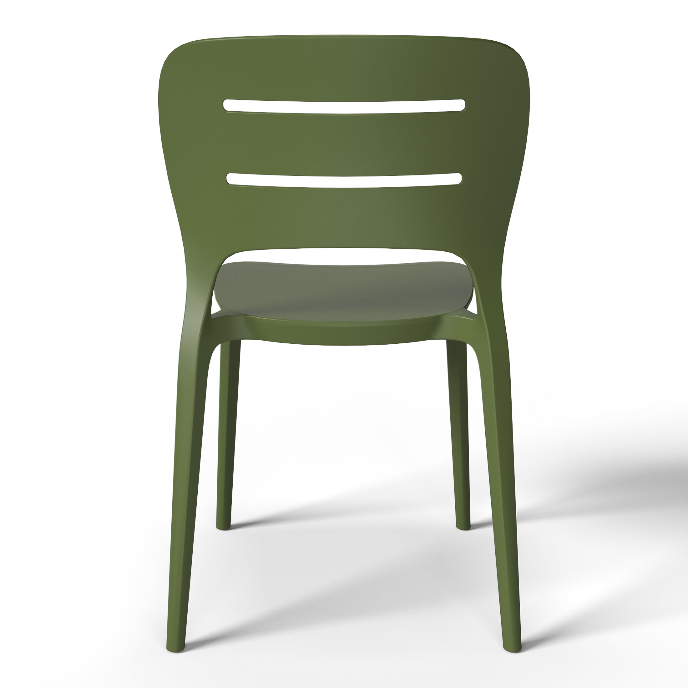 Playa Outdoor Modern Stackable Plastic Patio Dining Side Chairs (Set of 2)